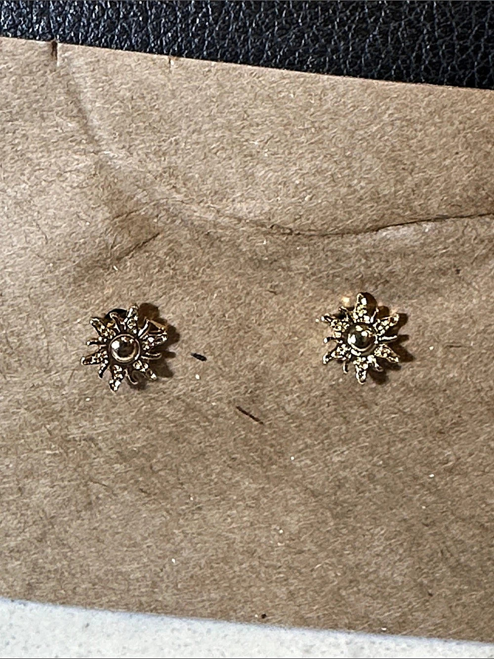 Gold-Tone Floral Stud Earrings Like New